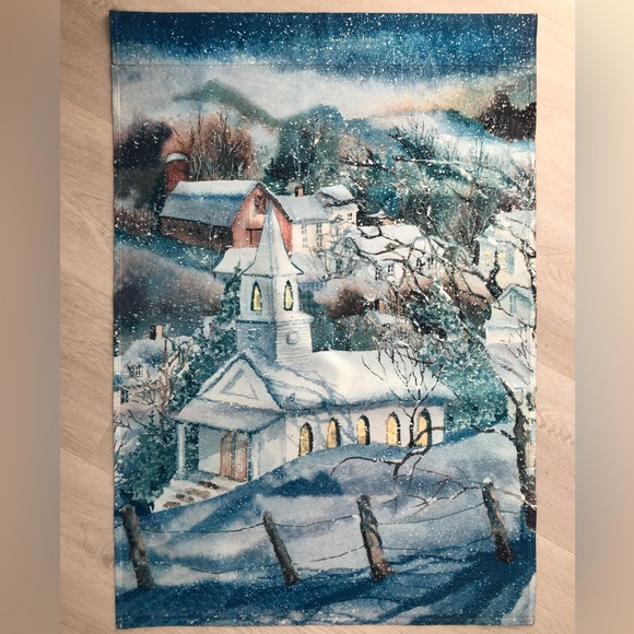 Toland Kathleen Parr McKenna Snowy Winter Scene Flag - Picture 6 of 11